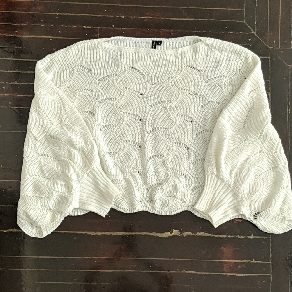 White cropped sweater